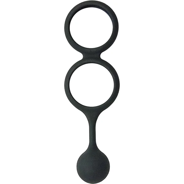 My Cock Ring Scrotum Ring With Weighted Ball Banger Silicone Black