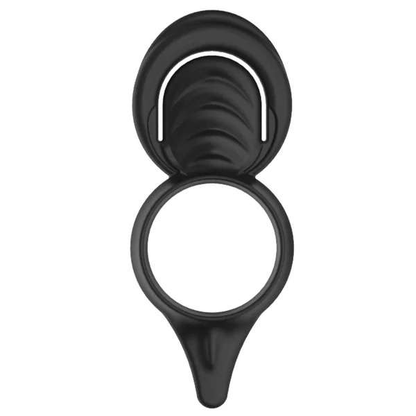My Cockring Double Loop Silicone Cock Ring andamp; Scrotum Cinch – Black