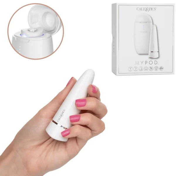 My Pod Vibrating Massager Rechargeable Bullet Vibrator Travel Vibe with UV Sanitizer