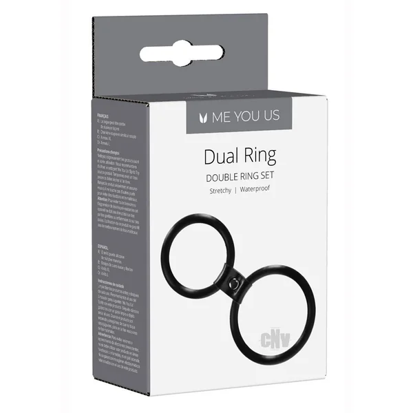 Myu Dual Ring Cock Ring Black Os