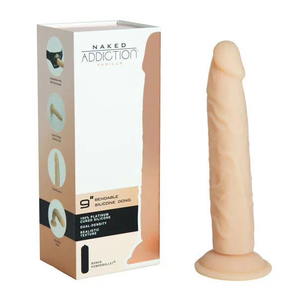 Naked Addiction 9″ Bendable Dildo Vanilla