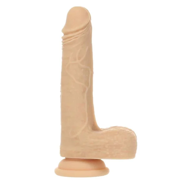Naked Addiction Silicone Rechargeable Thrusting, Vibrating, and Rotating Dildo 7.5in – Vanilla