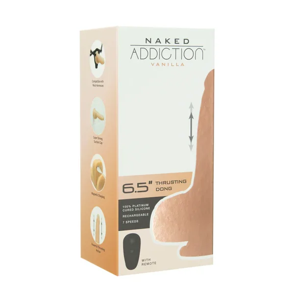 Naked Addiction Thrusting Dildo 6.5″ Vanilla