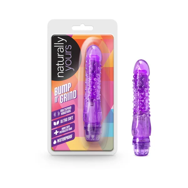Naturally Yours Bump n'' Grind Textured Slimline Vibrator Purple