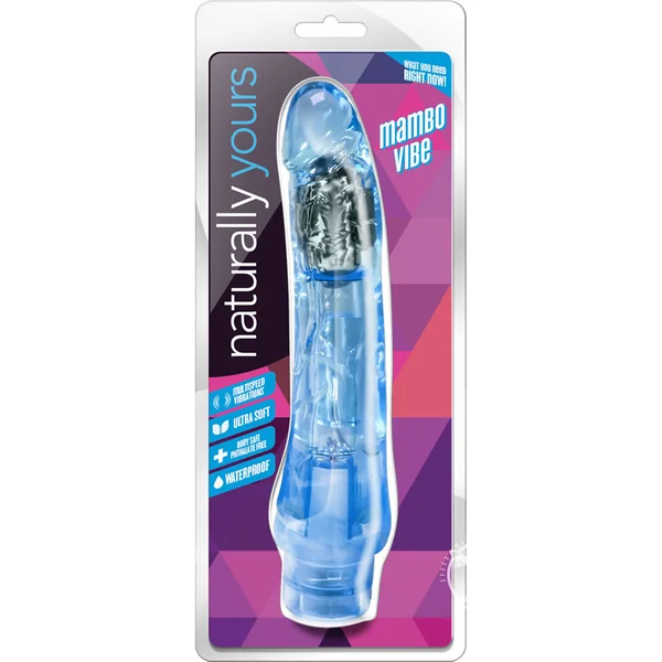 Naturally Yours Mambo Vibrating Dildo 9in - Blue