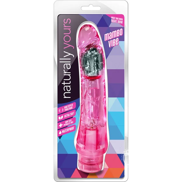Naturally Yours Mambo Vibrating Dildo 9in - Pink