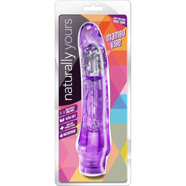 Naturally Yours Mambo Vibrating Dildo 9in - Purple