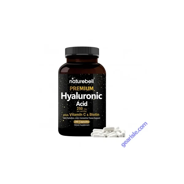 NatureBell Hyaluronic Acid Biotin & Vitamin C Skin Joint Hair Health 240 Capsules