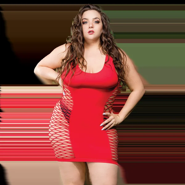 Naughty Girl Ladies Marie Dress Red Q/S