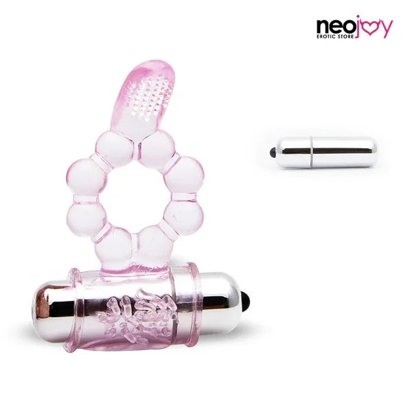 Neojoy Flower Ring – Jelly Cock Ring Erection Enhancer Clitoral Bullet Vibrator