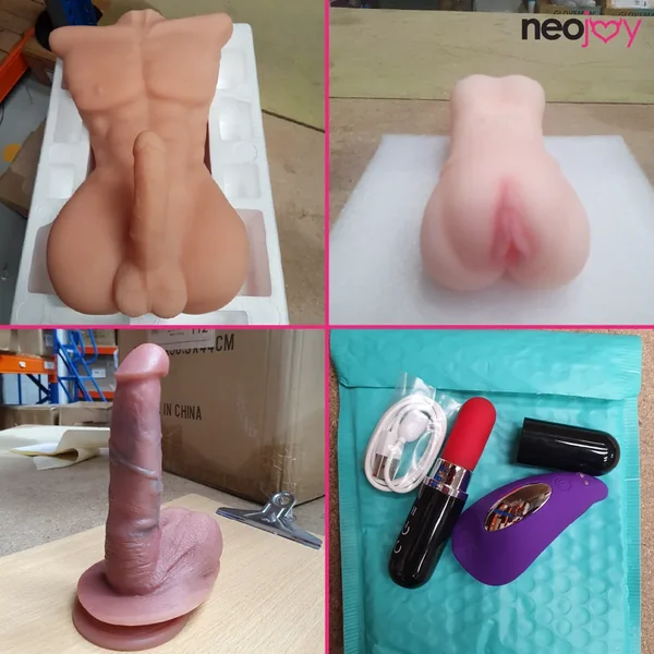 Neojoy Male Doll torso with Penis – Pocket Pussy – Vibrator – Dildo Sex Toy