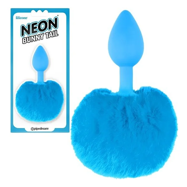 Neon Bunny Tail Butt Plug