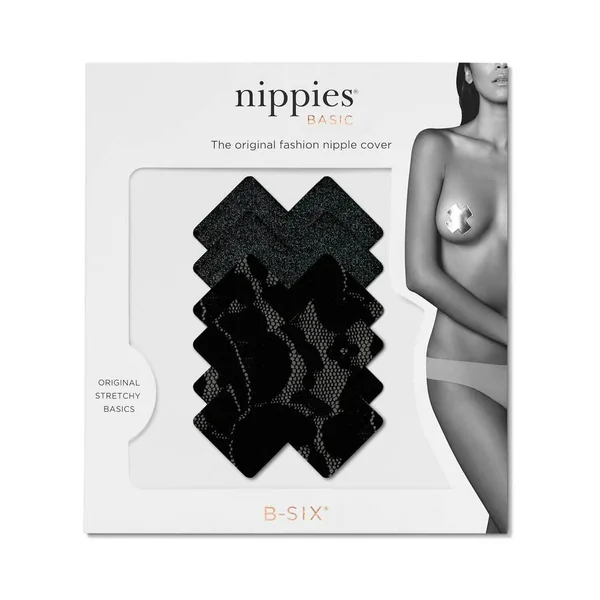 Nippies Basic Black Crosses Pasties Size B