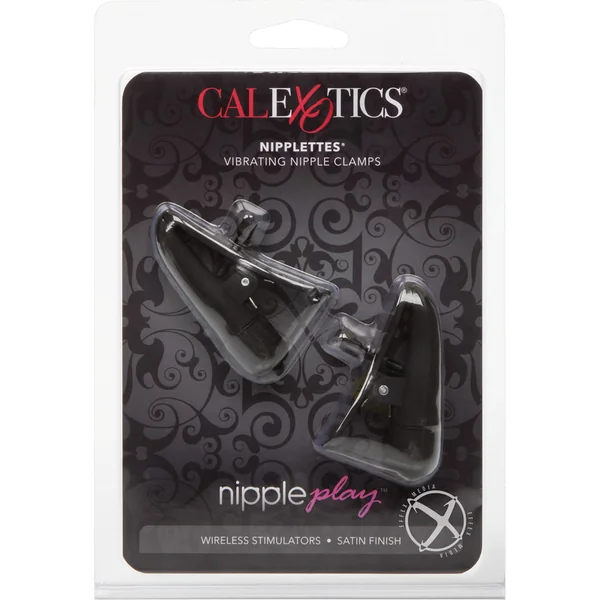 Nipple Play Nipplettes Vibrating Nipple Clamps - Black