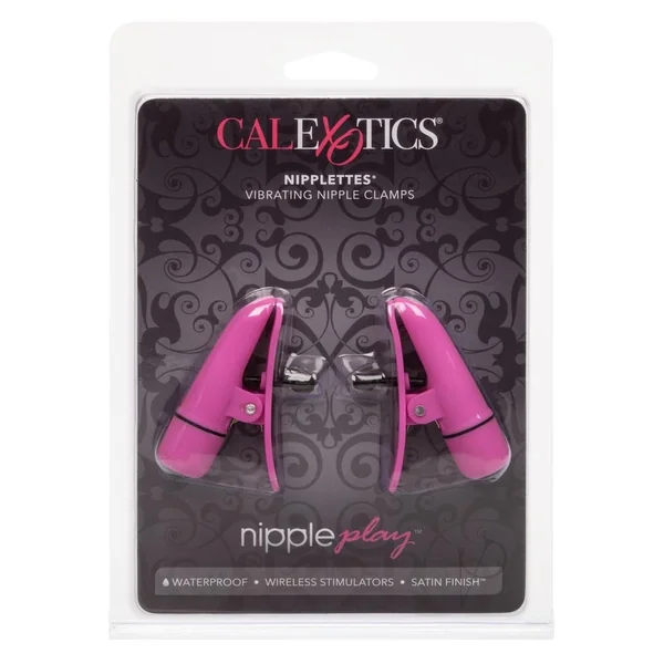 Nipple Play Nipplettes Vibrating Nipple Clamps - Pink