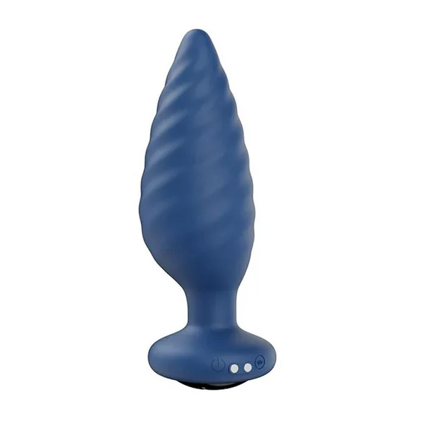 Noah App Controlled Rechargeable Silicone Rotating Butt Plug – Blue/Black