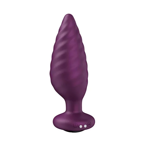 Noah App Controlled Rechargeable Silicone Rotating Butt Plug – Purple/Black