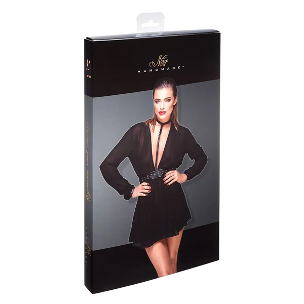 Noir Handmade Chiffone Minidress With Choker 3xl