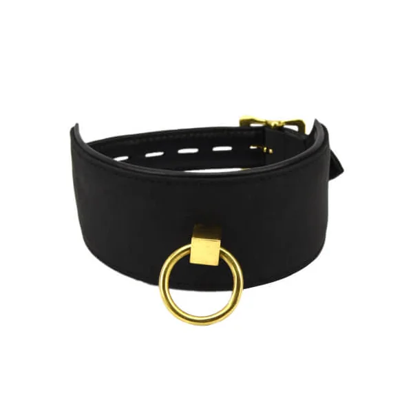 Noir Nubuck Leather Collar with O Ring – Bound