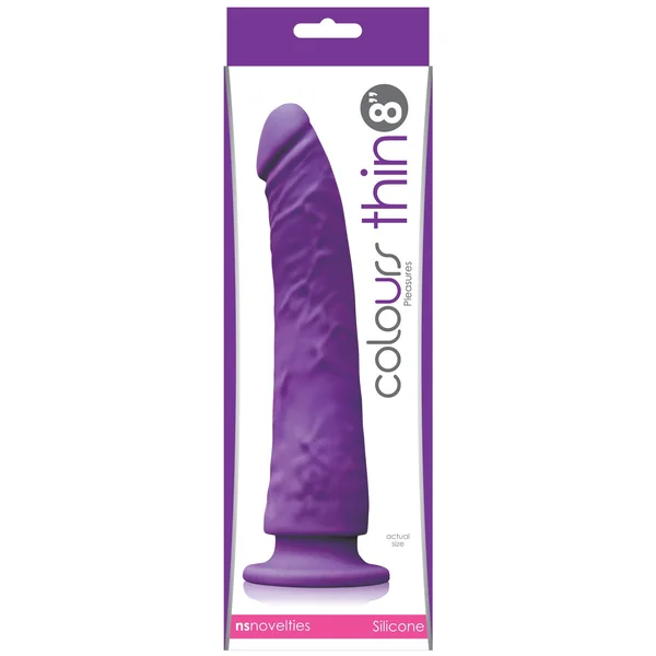 NS Novelties Colours Pleasures Thin 8" Dildo - Purple