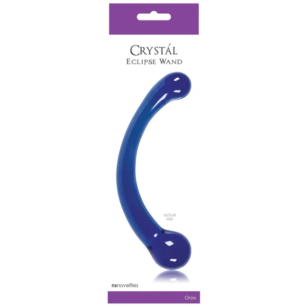 NS Novelties Crystal Eclipse Glass Massage Wand - Blue