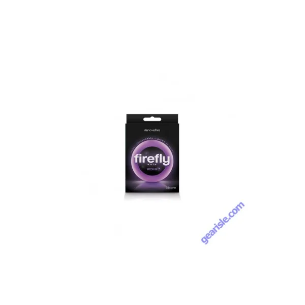 NS Novelties Firefly Halo Glowing Silicone Cock Ring Purple Medium