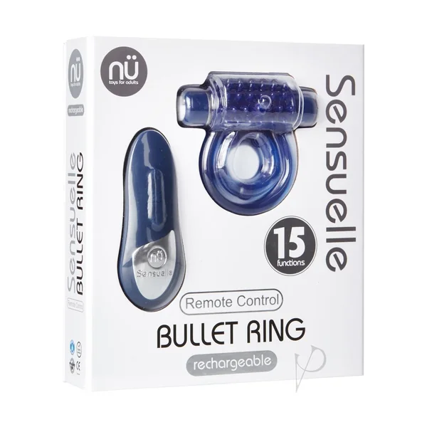 Nu Sensuelle 15X Wireless Remote Control Rechargeable Vibrating Penis Ring Blue