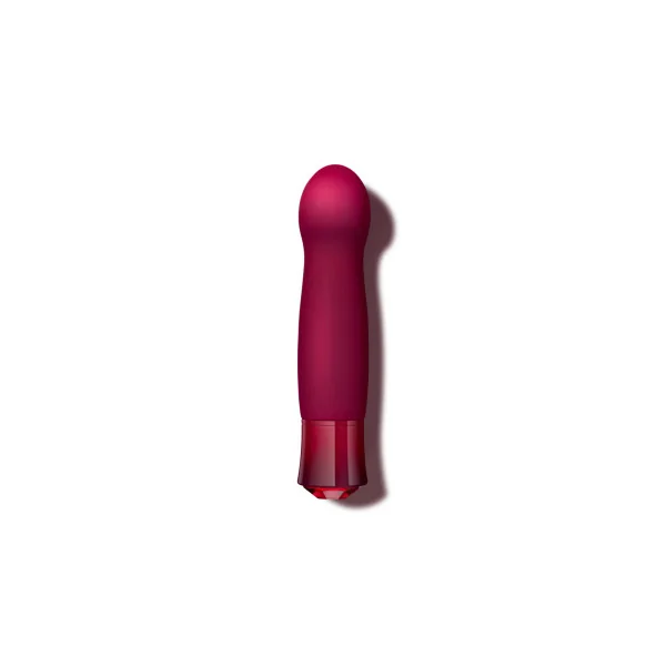 Oh My Gem Classy Rechargeable Warming Silicone G-Spot Vibrator, Garnet