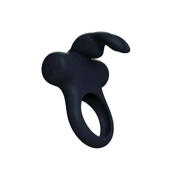Ohhh Bunny Frisky Bunny Vibrating Ring Black Pearl Sex Toy