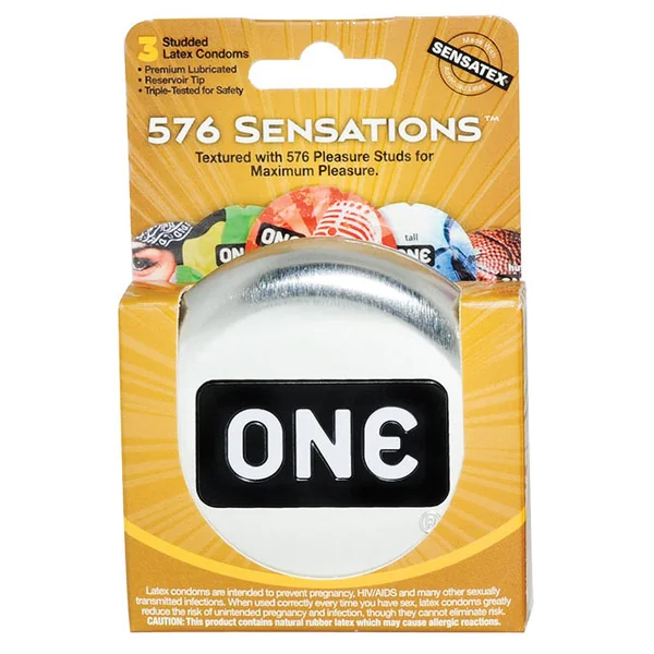 One 576 Sensations Condoms - Box of 3