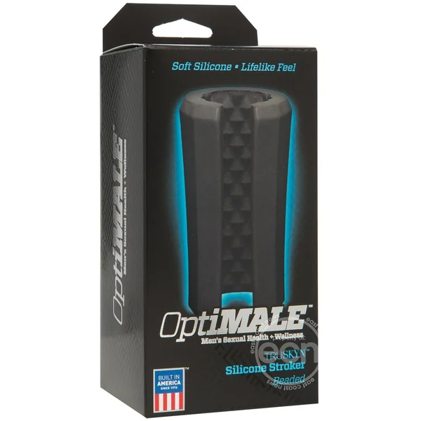 OptiMALE Beaded Truskyn Silicone Masturbator - Black