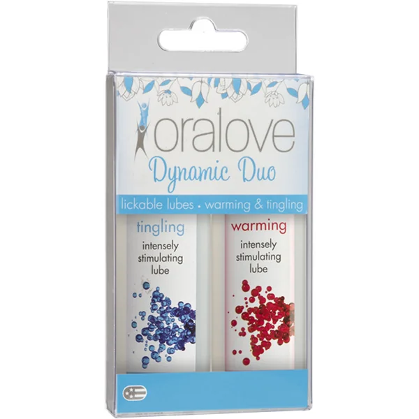 Oralove Dynamic Duo Lickable Warming And Tingling Lubes 1 Ounce 2 Each Per Set