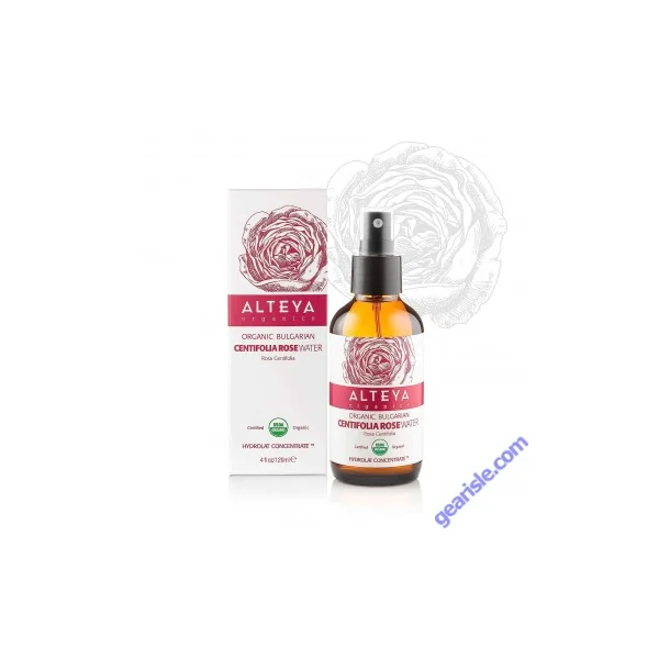 Organic Bulgarian Centifolia Rose Water Spray 4 Oz Alteya
