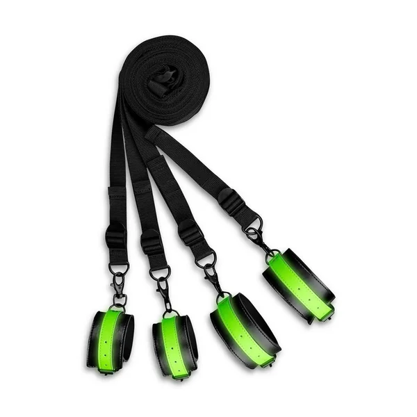 Ouch! Bed Bindings Restraint Kit Glow in the Dark – Green