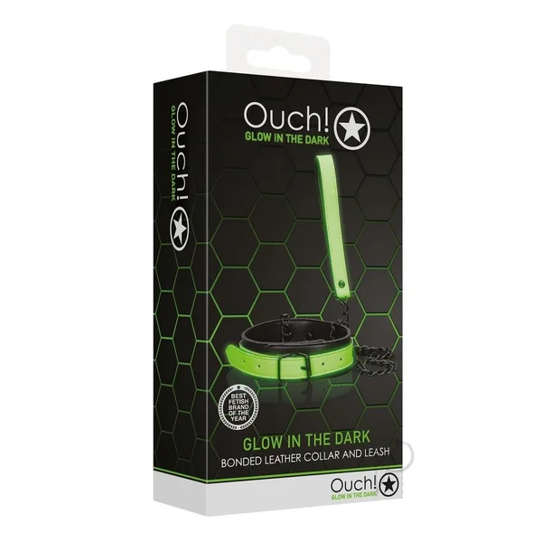 Ouch! Collar Leash Glow in the Dark - Green
