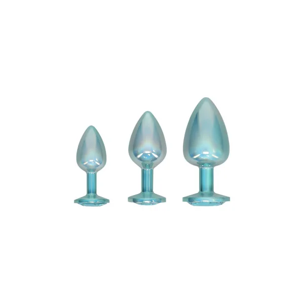 Ouch! International Paris Collection Metal Anal Plug Set, Blue
