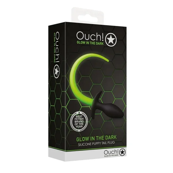 Ouch! Puppy Tail Silicone Plug Glow in the Dark