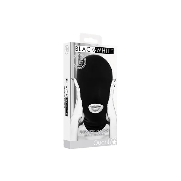 Ouch! Submission Mask With Open Mouth Black