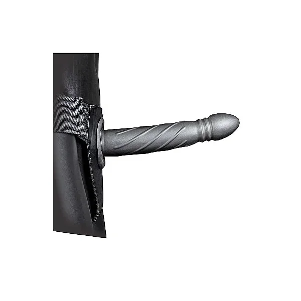 Ouch! Twisted Hollow Strap-on 8in Gunmetal