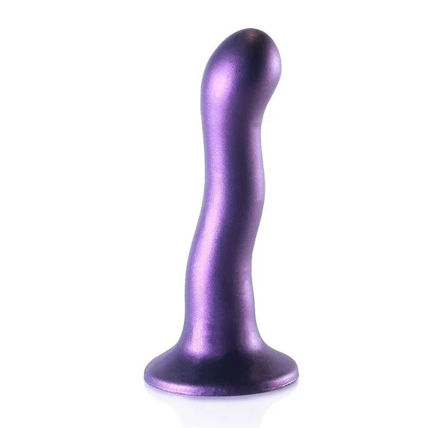 Ouch! Ultra Soft Curvy G-Spot Silicone Dildo 7in – Metallic Purple