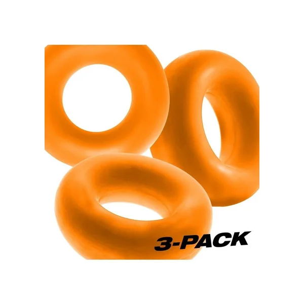 Oxballs Fat Willy Jumbo Cock Ring (3 pack) – Orange