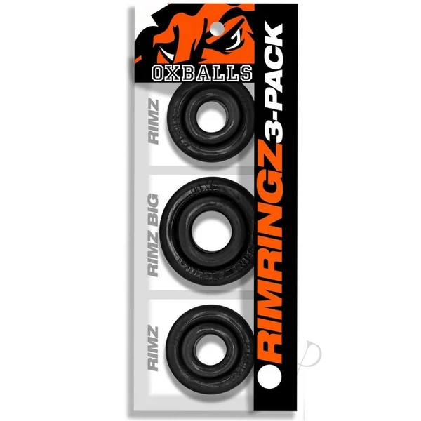 Oxballs Rimrings Multi Size Cockrings (3 Pack) - Black