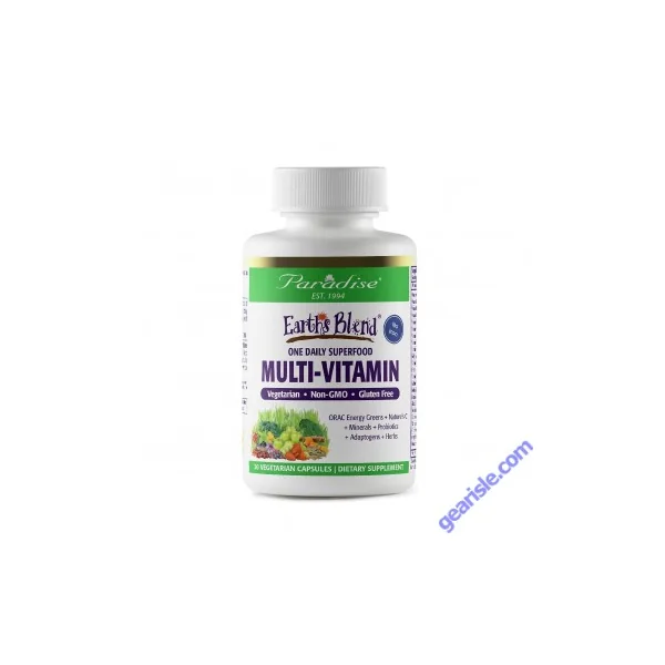 Paradise Herbs Earths Blend Superfood Multivitamin 30 Vegetarian Capsules