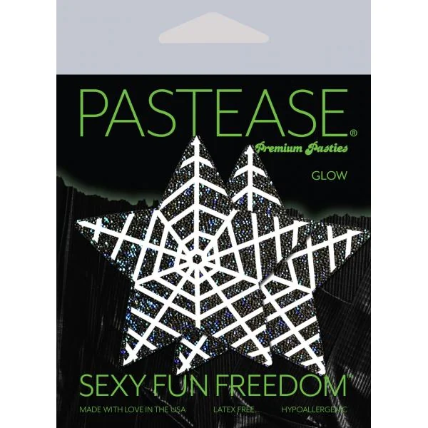 Pastease Black Glitter Star W/ Spider Web