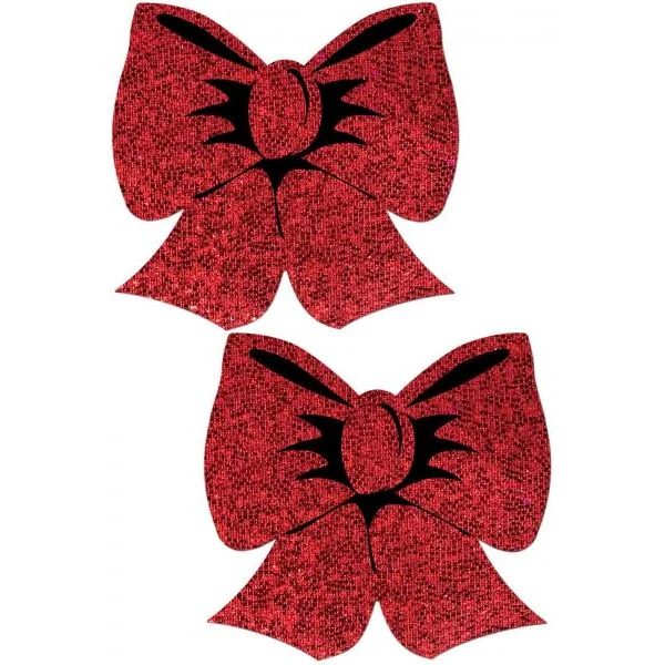 Pastease Holographic Red Bows Pasties