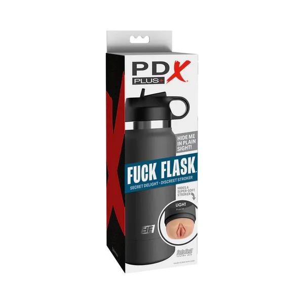 PDX Plus Fuck Flask Discreet Bottle Stroker Light - Grey
