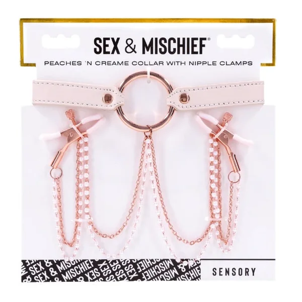 Peaches N Creame Collar W/ Nipple Clamps
