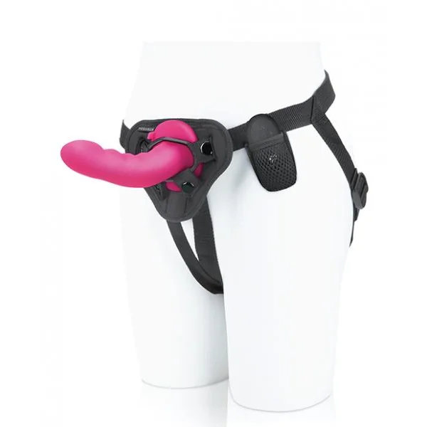 Pegasus 6 inches Curved Ripple Peg Harness & Remote Pink