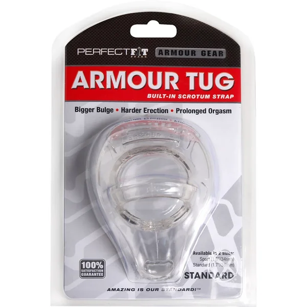 Perfect Fit Armour Gear Armour Tug Penis Ring With Built in Scrotum Strap Standard Size
