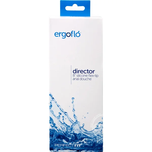 Perfect Fit Ergoflo Director 8in Silicone Flex Tip Anal Douche - Black